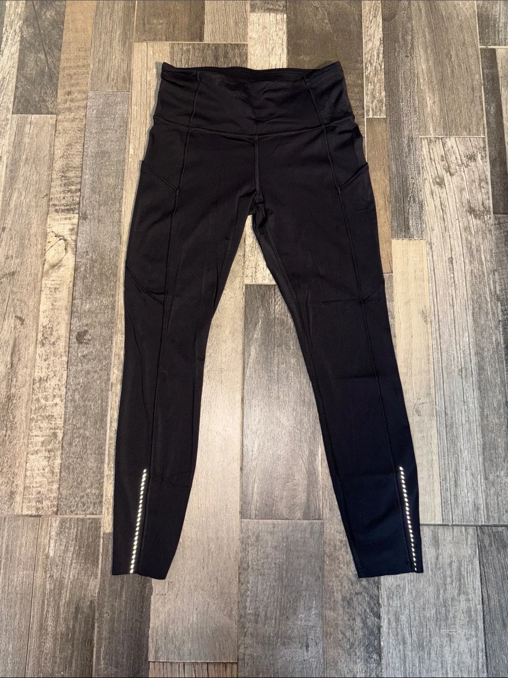 lululemon athletica Black High-Waist Leggings with Reflective Details